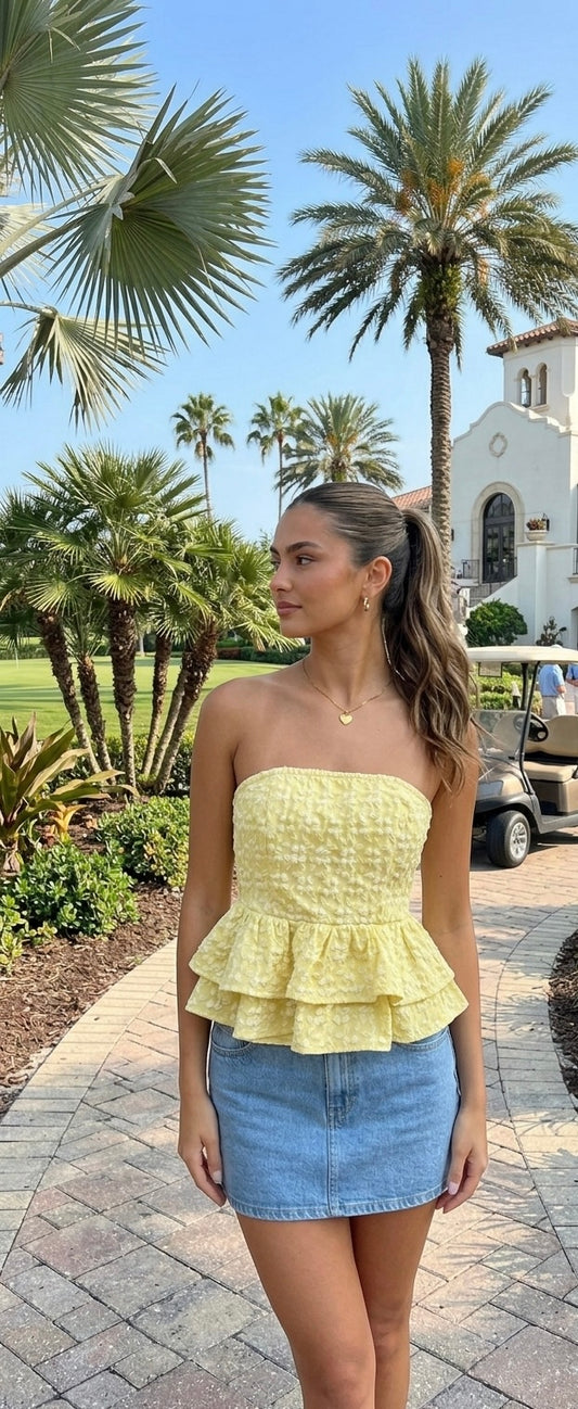 Sidney Ruffle Tube Top