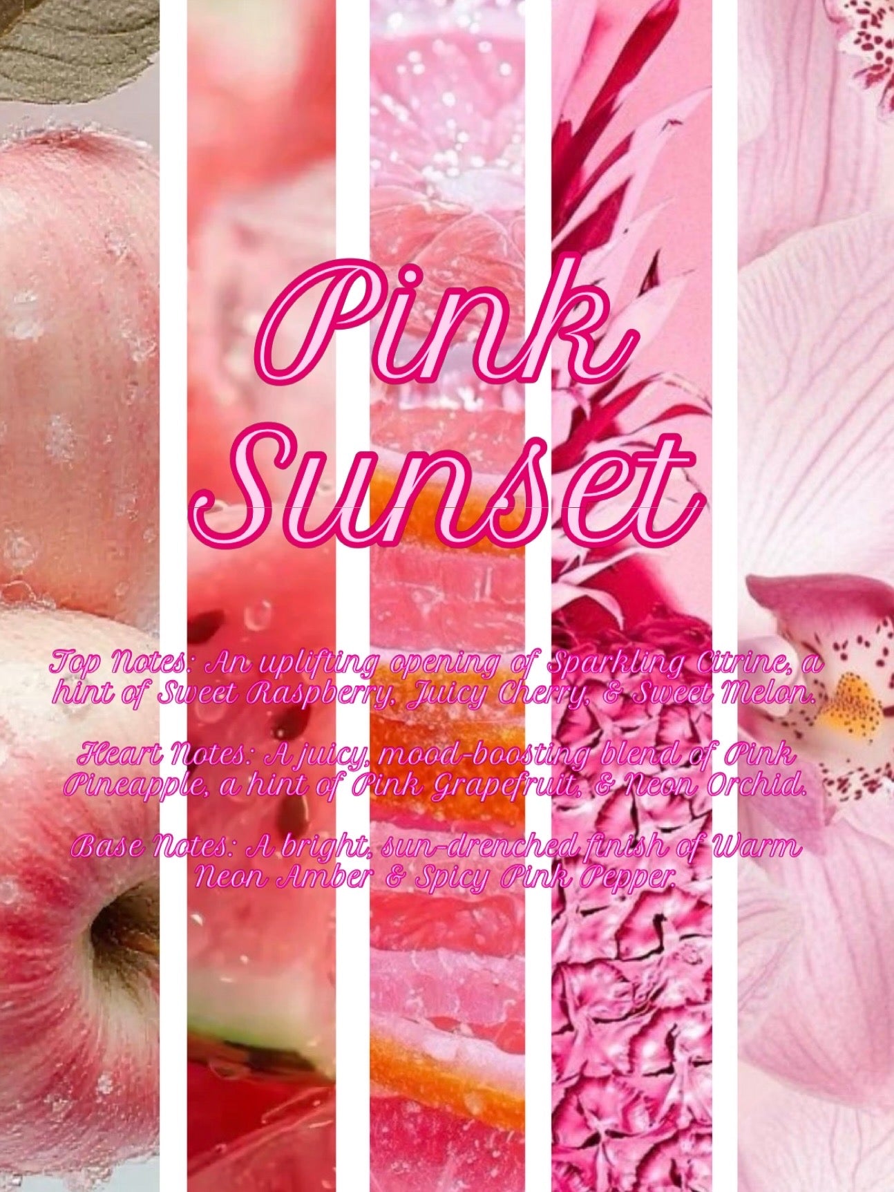 Pink Sunset Perfume | Hand Crafted Small Batch | Sparkling Fruit & Bright Citrine | Ámber Del Mar