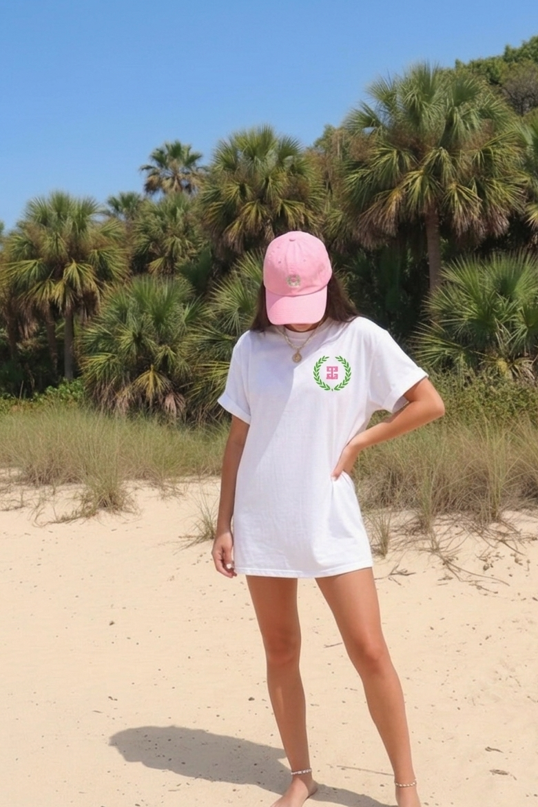 Laurel Classic Monogram Oversized Tee ÁMBER Del Mar branded tee 