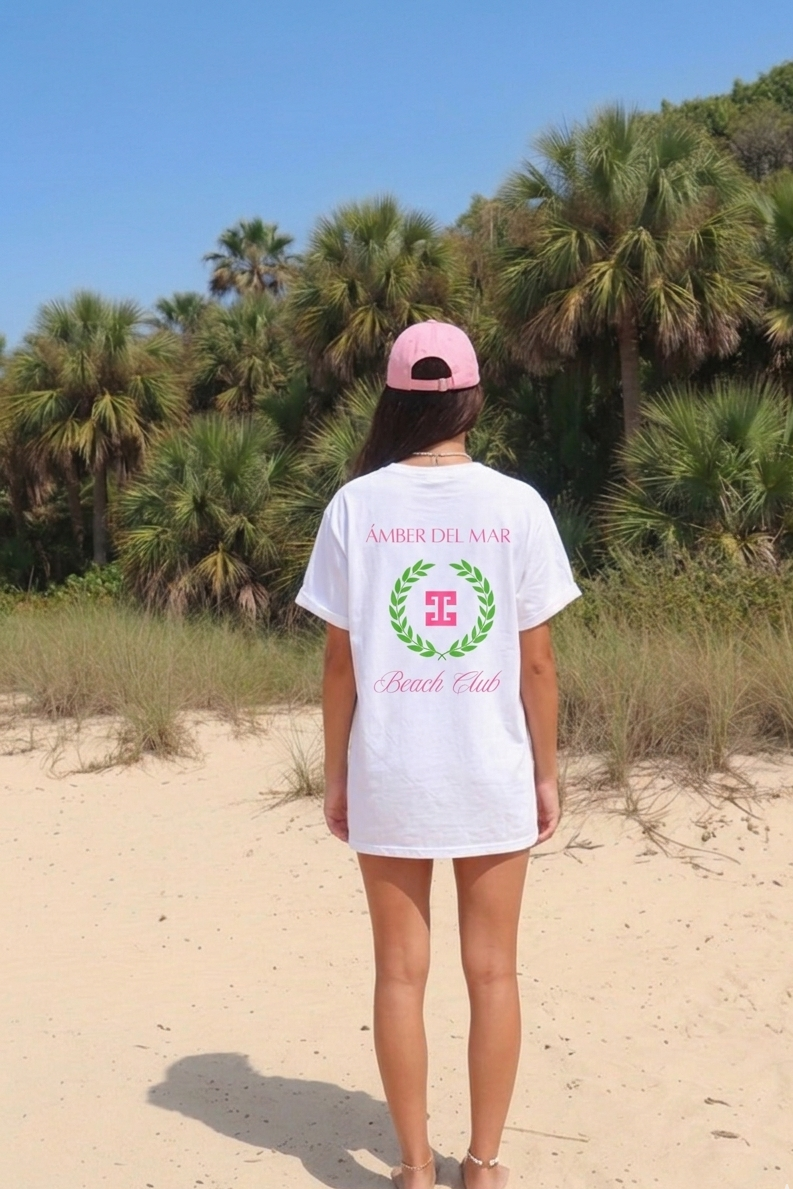 Laurel Classic Monogram Oversized Tee ÁMBER Del Mar branded tee 